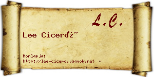 Lee Ciceró névjegykártya